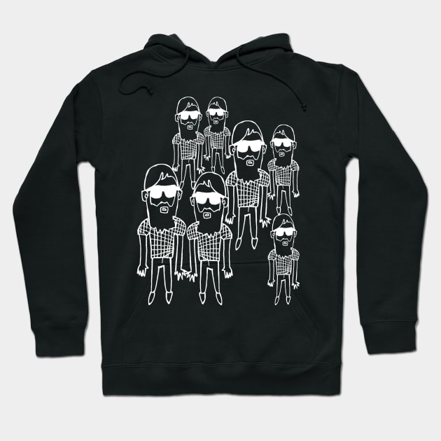 Funny Hipster Beard Guy Repeat Hoodie by badlydrawnbabe